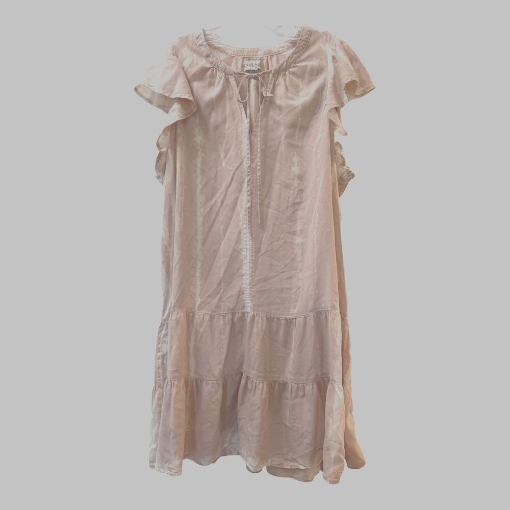 Knox Rose Tie Dye Dress Size XXL Blush Pink Tiered Boho A Line Casual Pastel